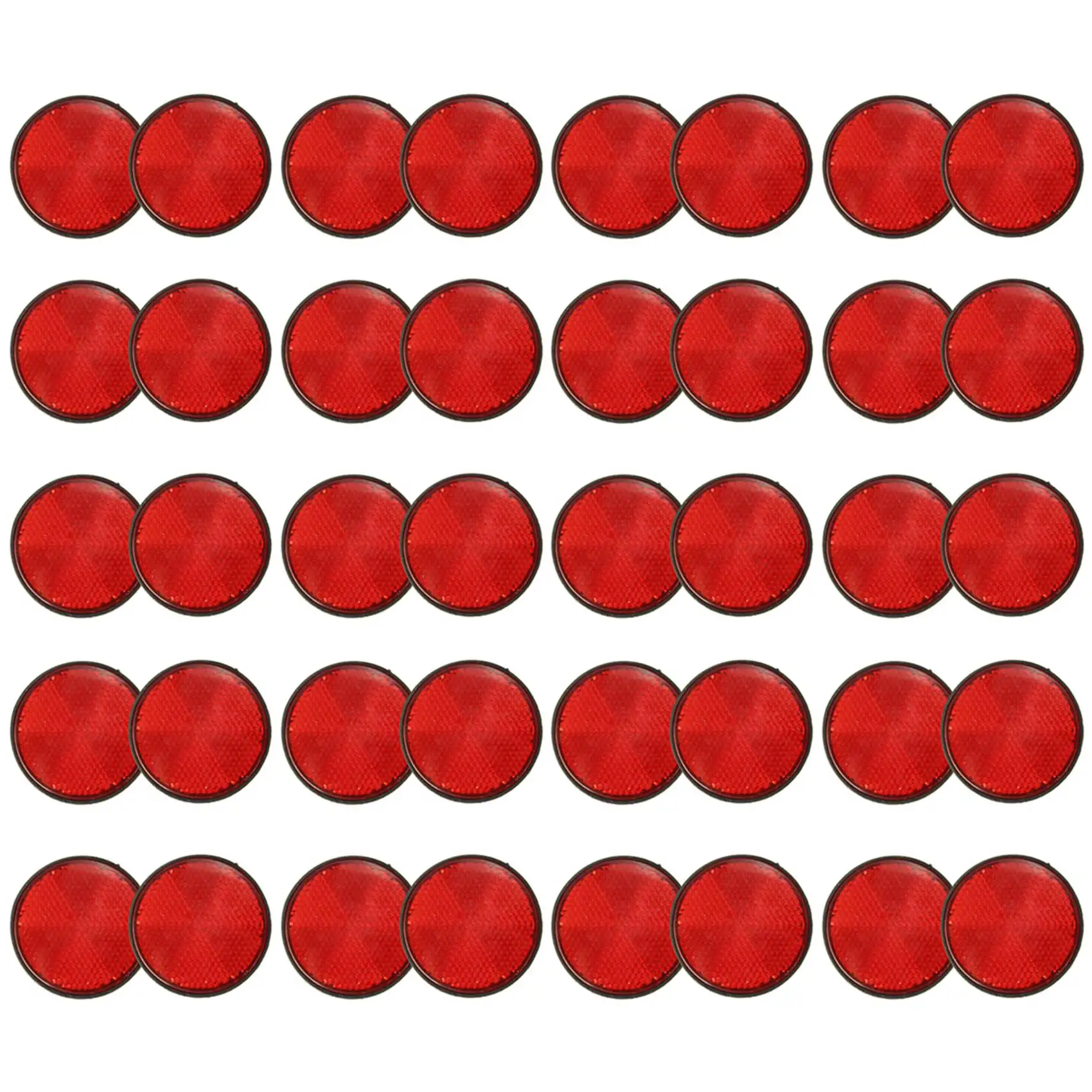 

40Pcs Round Red Reflector Universal for Motorcycle ATV 5.6 x 0.8cm