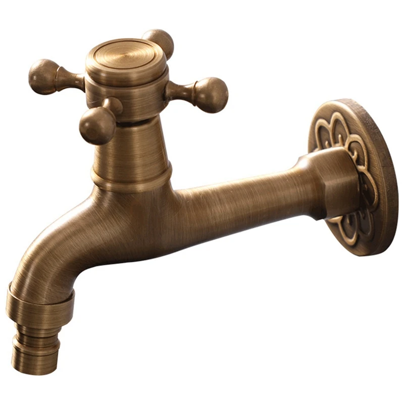 

All Copper Kitchen Antique Washing Machine Faucet, In-Wall Faucet, Retro Garden Faucet