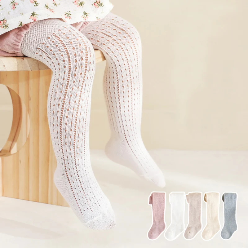 

Summer New Mesh Thin Kids Girls Pantyhose Children Newborn Baby Tights Cotton Soft Cute Hollow Dance Toddler Stockings