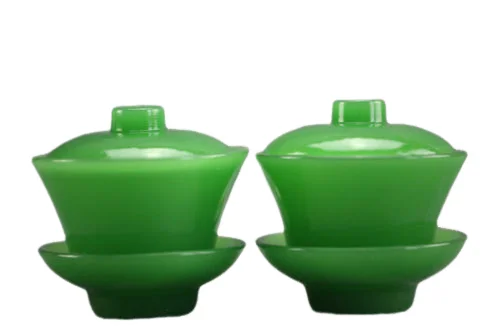 Пара китайских изысканных чайных чашек ручной работы за пределами COMPAR