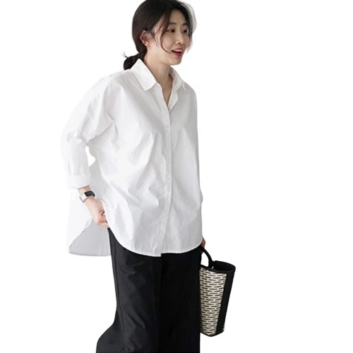

C&M Shirt White Cotton Base Women Blouse