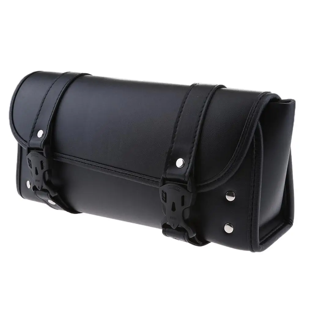 

Leather Tool Bag Motorcycle Bike Handlebar Pouch Storage Bag Fork
