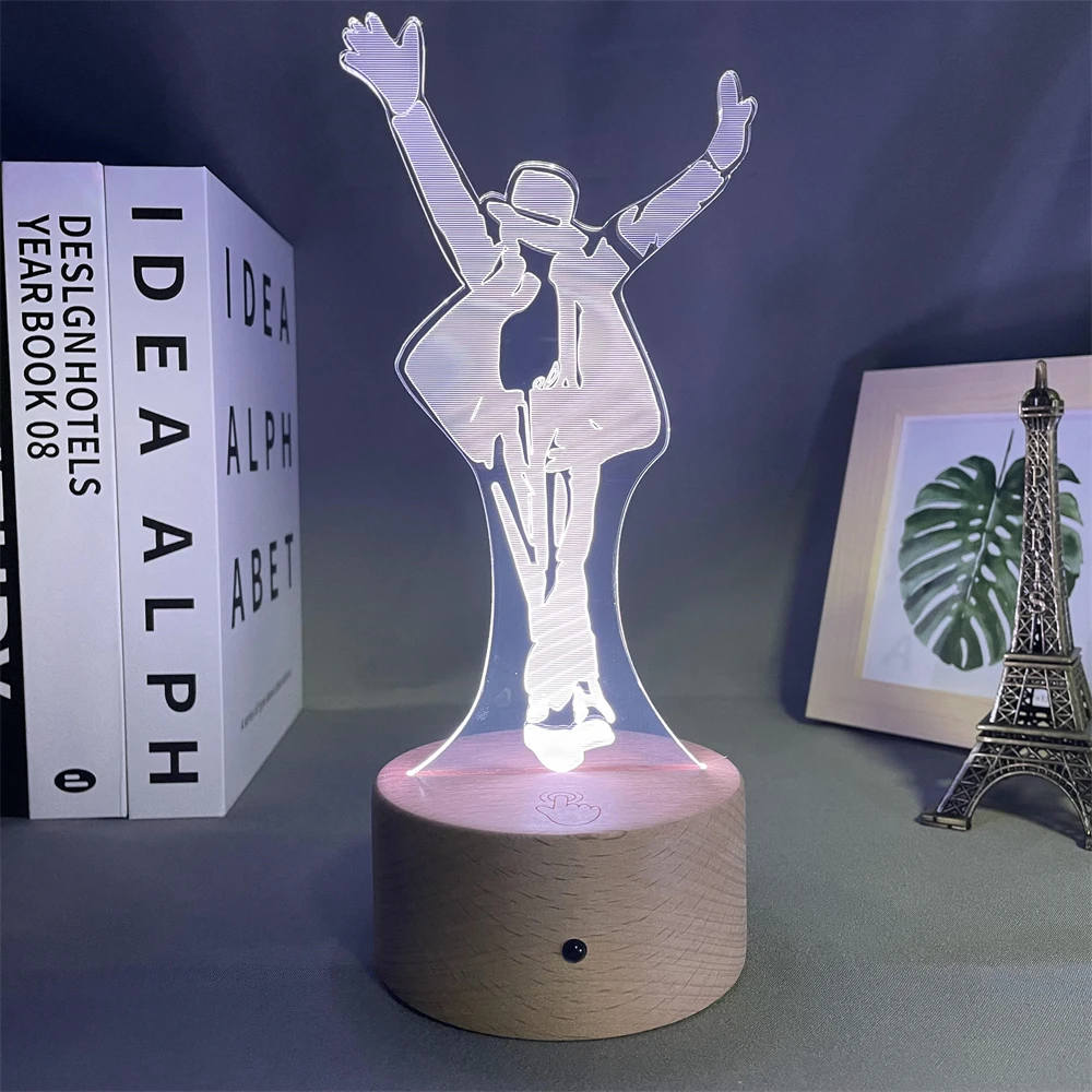

Michael Jackson Dancing Figure Led Night Light 3d Illusion Color Changing Nightlight for Home Decoration Bedside Table Lamp Gift