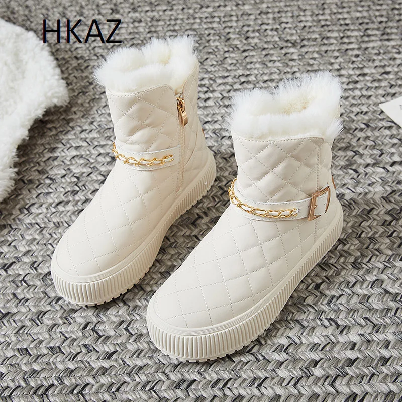 

Women Boots Fleece To Keep Warm Flat Heel Comfortable Wear-Resistant Non-slip Trendy All-match Explosive Style Winter Main Push