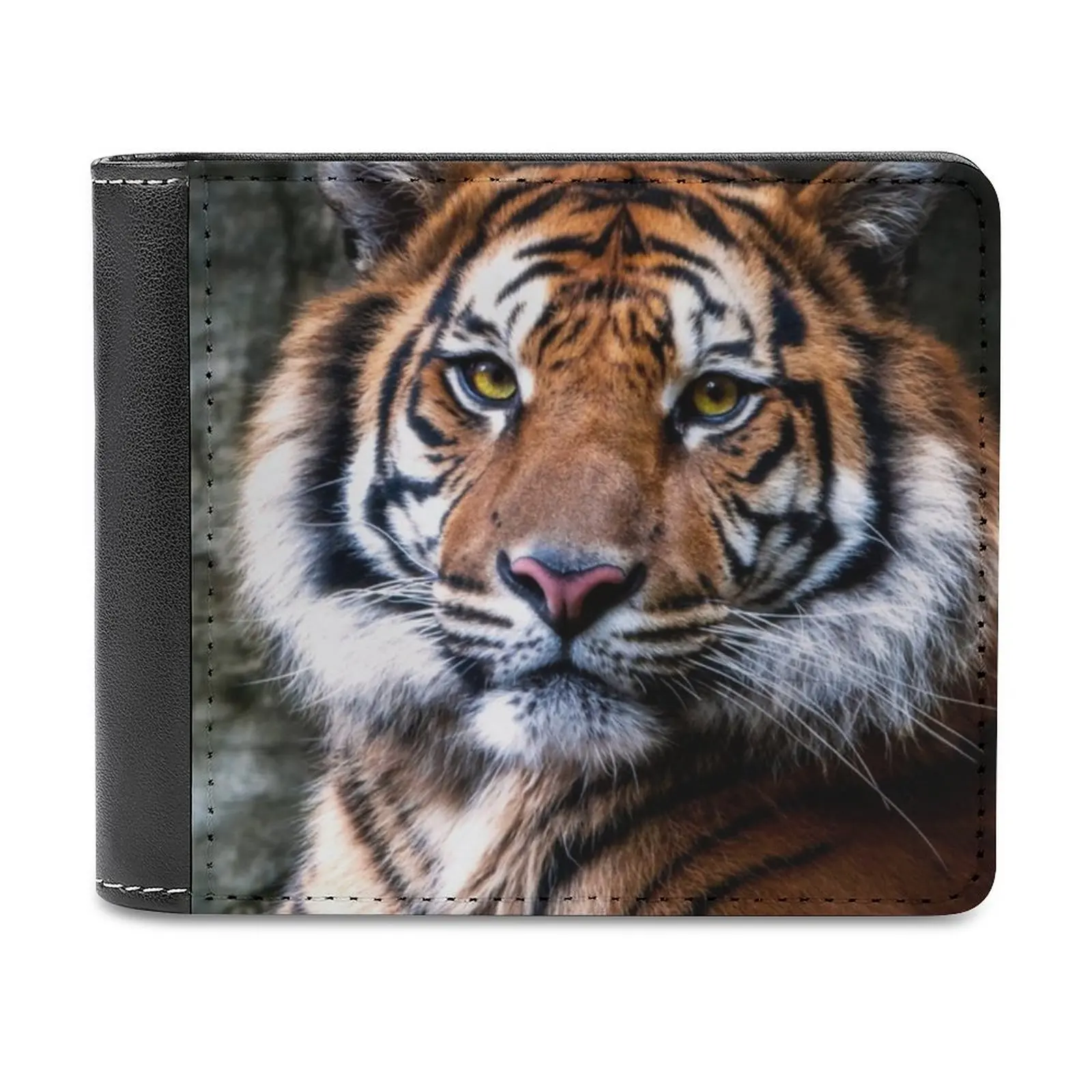 

Tiger Men's Wallet Leather Purse Holder Credit Card Short Wallet Sumartrian Tiger Tiger Orange Stripes Jungle Animals Big Cat