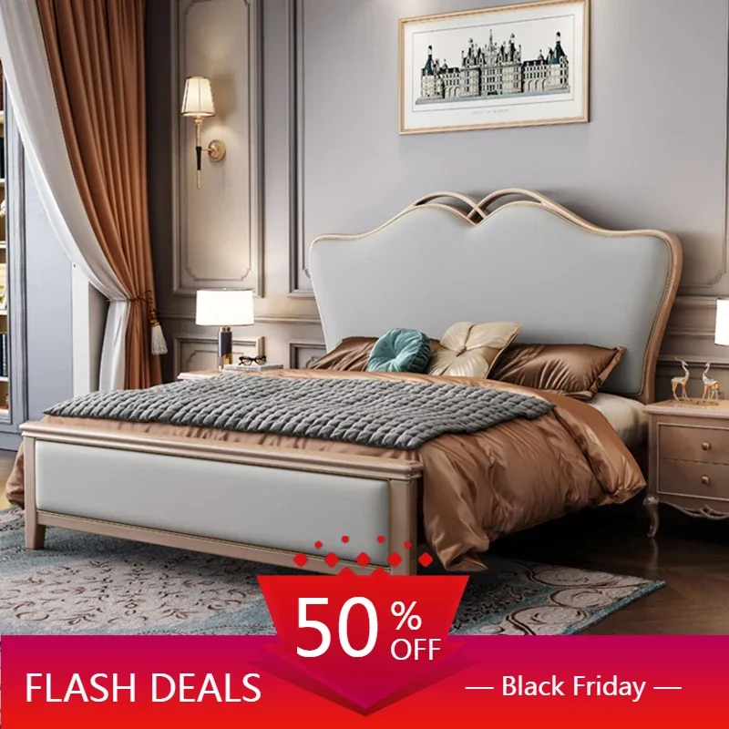 

Modern Minimalist Leather Art Bed Soft Structure Upholstered Designer Bed Teenager Boy Gray Chic Camas De Casal Home Furniture