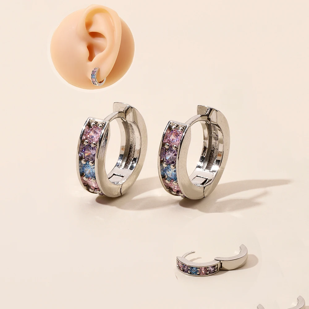 Кристаллические медные квадратные серьги-гвоздики-бабочки мини-милые