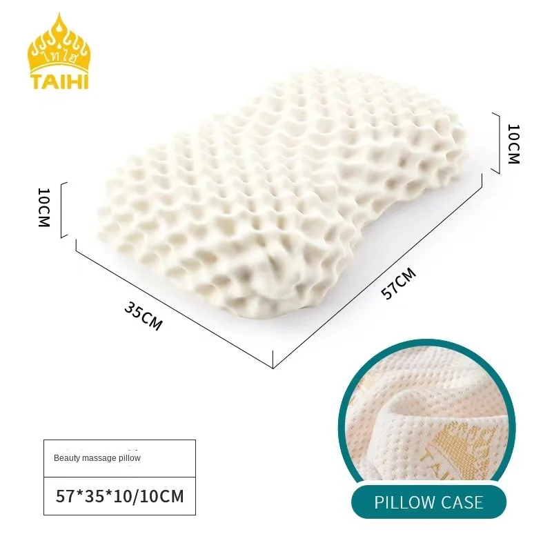 

Подушка TAIHI из латекса для женщин, Таиланд, для массажа и ортопедической поддержки шеи, эффективно предотвращает аллергии на пылевых клещей, для сна