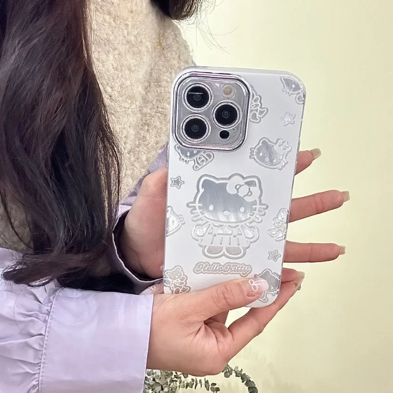 Sanrio мультфильм Flash алмазные линзы линия Hello Kitty чехол для телефона аниме защита от