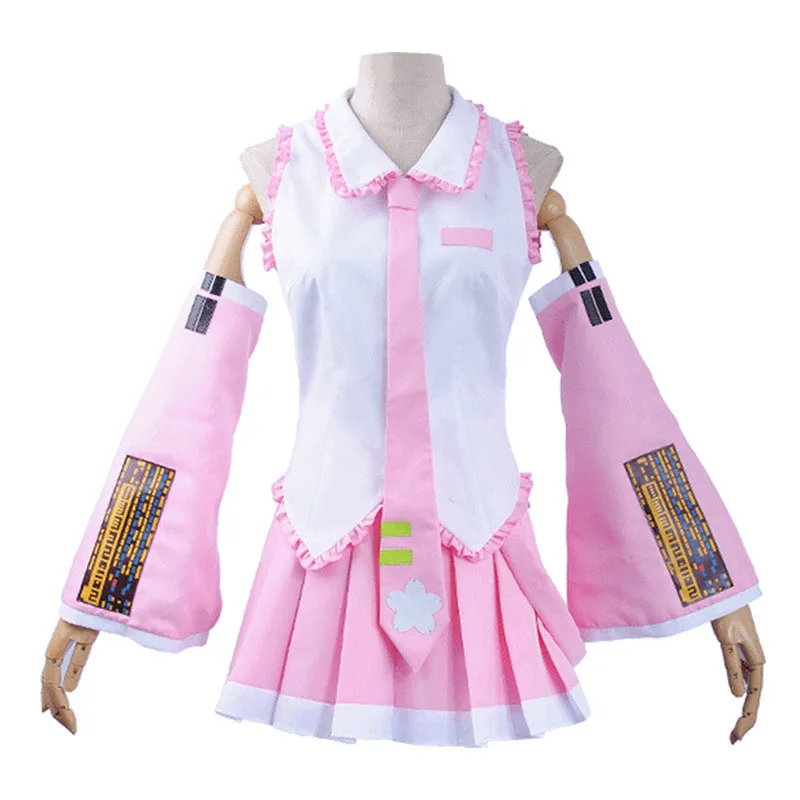 Miku Cosplay Costumes Japan Anime Midi Dress Beginner Future Miku Cosplay Female Halloween Carnival Party Blue Pink Wig