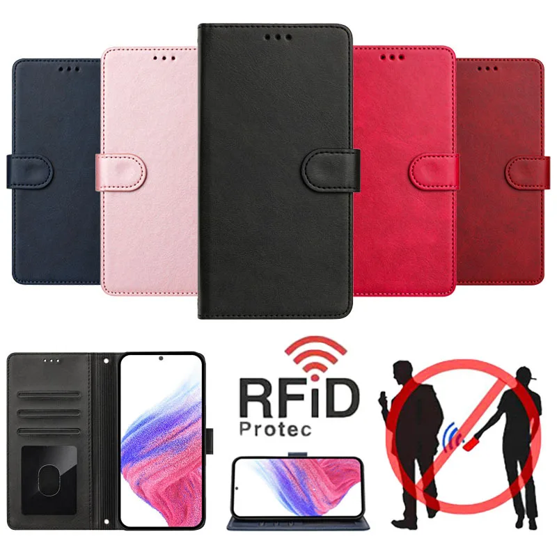 Кожаный флип-чехол с блокировкой RFID для iPhone 16 15 14 13 12 11 Pro Max X XS XR 7 8 Plus SE 2 3