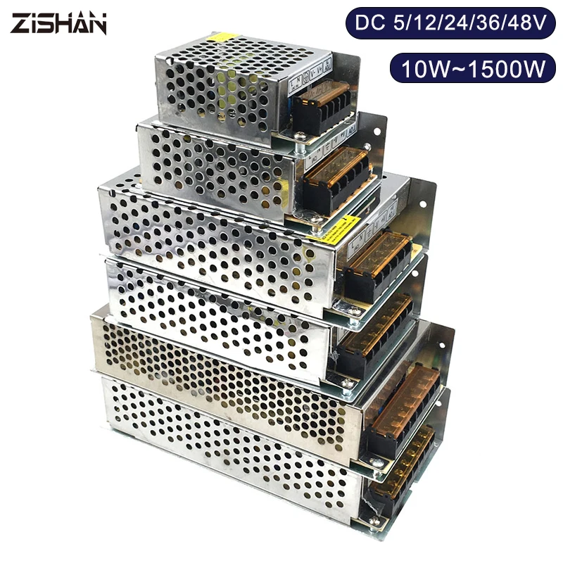 

ZIShan AC 110V/220V Source Adapter to DC 5V 12V 24V 36V 48V Switching Power Supply Light Transformer CCTV For LED Strips CCTV