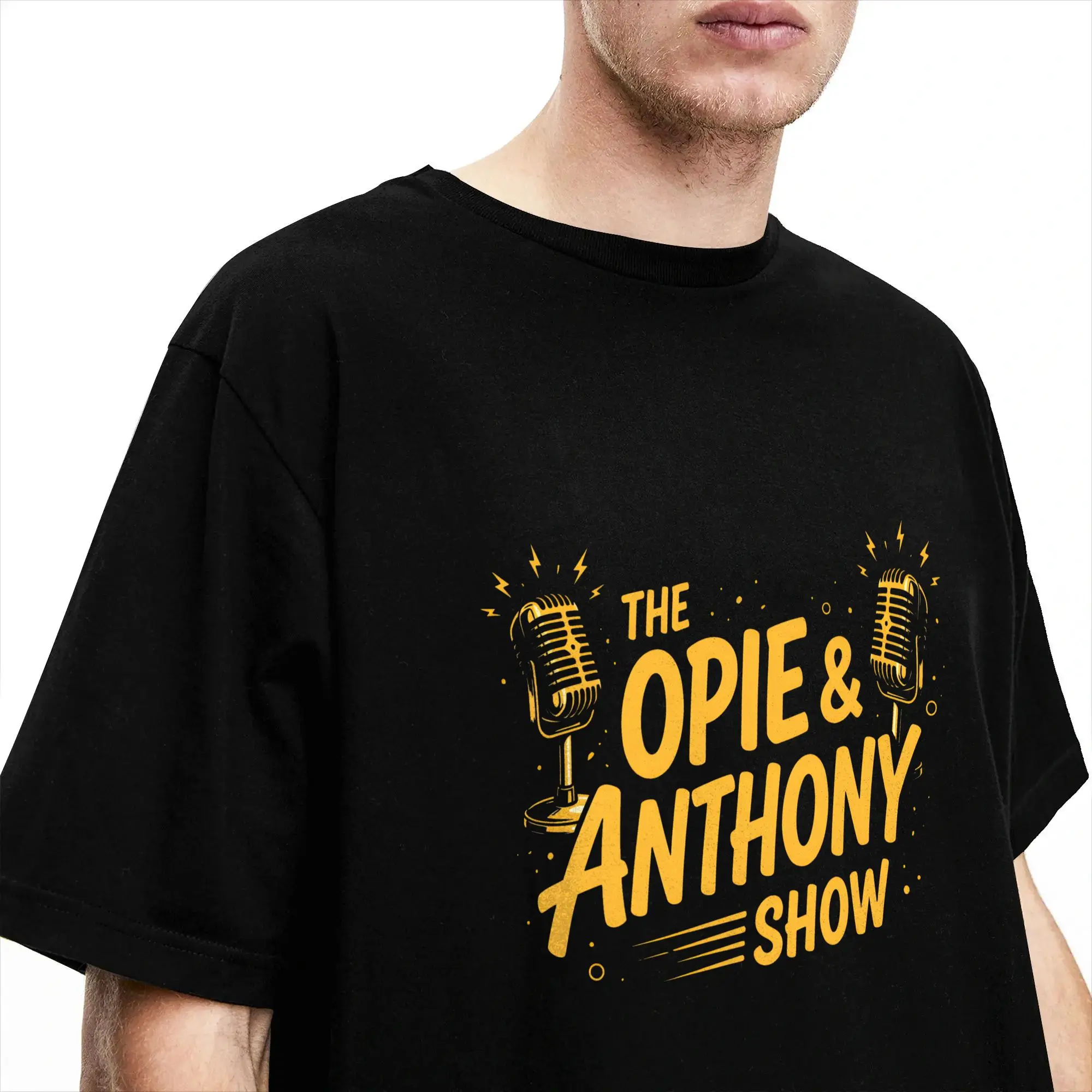 Фото Летняя футболка Opie And Anthony American Talk Show Radio Program, футболки из 100% хлопка для мужчин, футболки Y2K с короткими рукавами №3