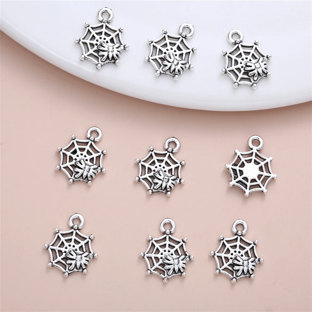 

20PCS Delicate Lovly Little Spider Vintage Charm Accessories for Women's Pendant Necklace Personalized DIY Jewelry Making
