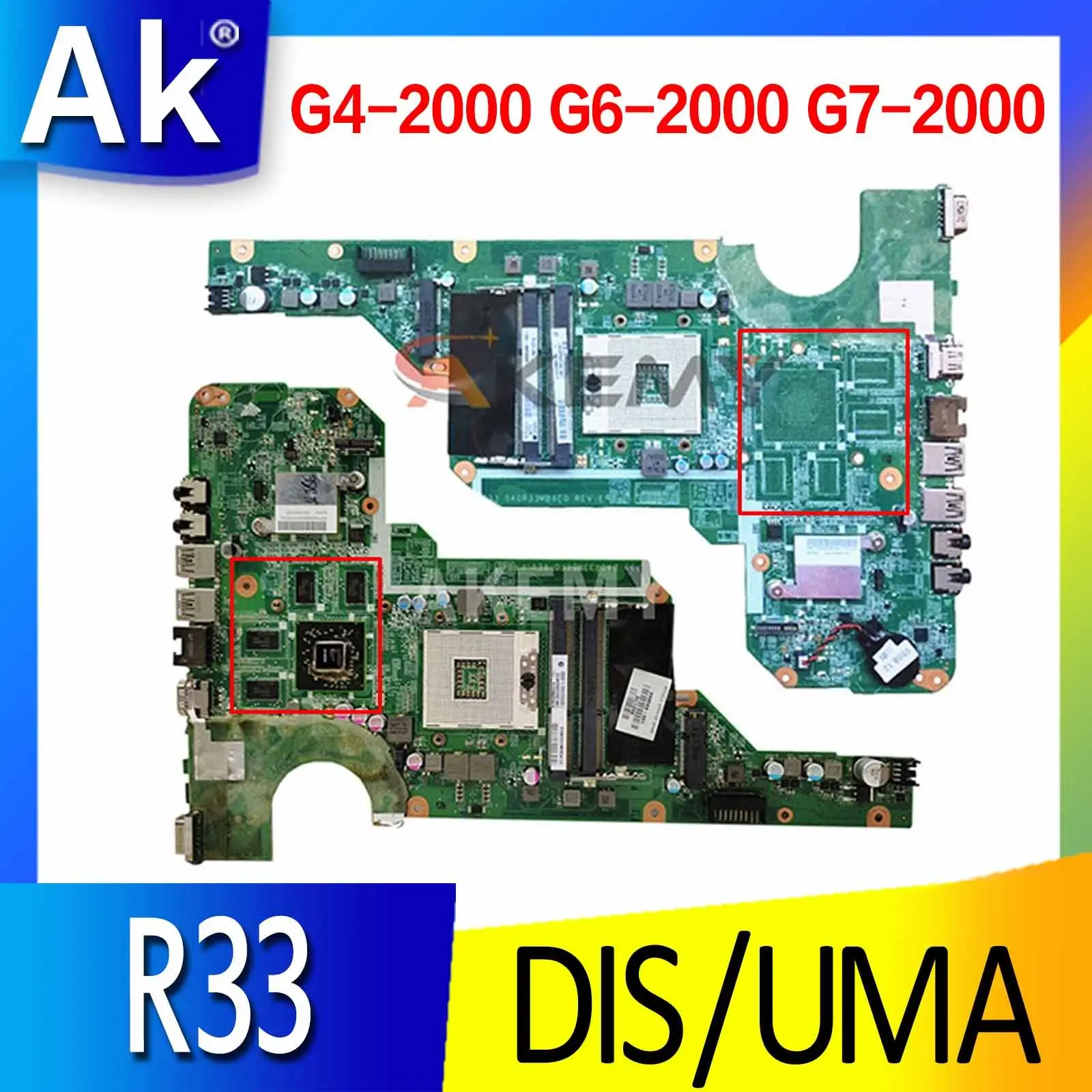 

Материнская плата для ноутбука HP G4-2000 G6-2000, материнская плата DA0R33MB6F1, DA0R33MB6F0, DA0R33MB6E0, материнская плата