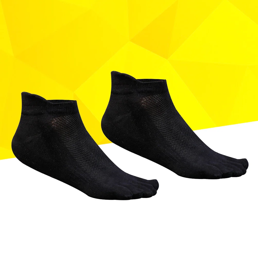 

1 Pair Men Sock Low Cut Cotton Mesh Wicking Athletic Running Five Finger Socks Toe Socks