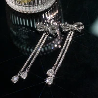 asymmetric crystal dangle earrings for women rhinestone long tassel ear drop party wedding trendy jewelry accessories