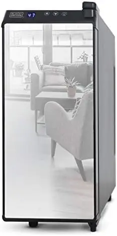 

Cooler 8 Bottle, Wine Fridge Thermoelectric with Mirrored Front, Freestanding Wine Cooler Refrigerator & LED Display, BD6032 Cof