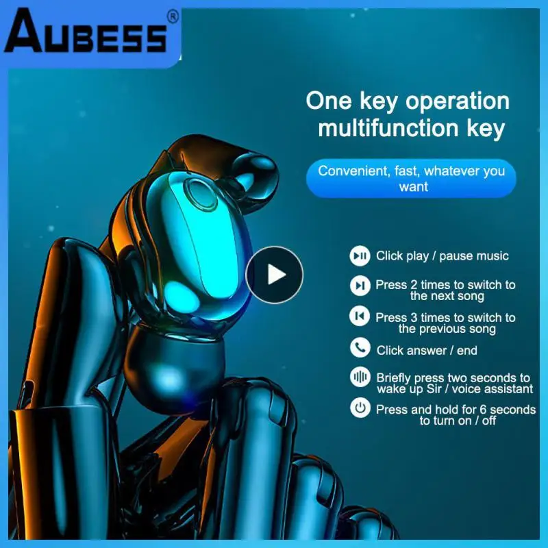 

50mah Wireless Headset Voice Control Tws Earphones Call Function Power Display Mini In Ear Sports Headphone Stereo