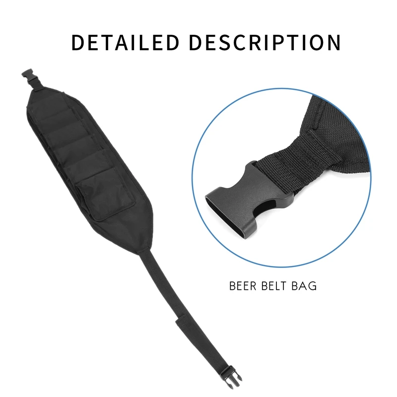 

6 Pack Portable Bottle Waist Beer Belt Bag Wine Bottles Beverage Can Holder