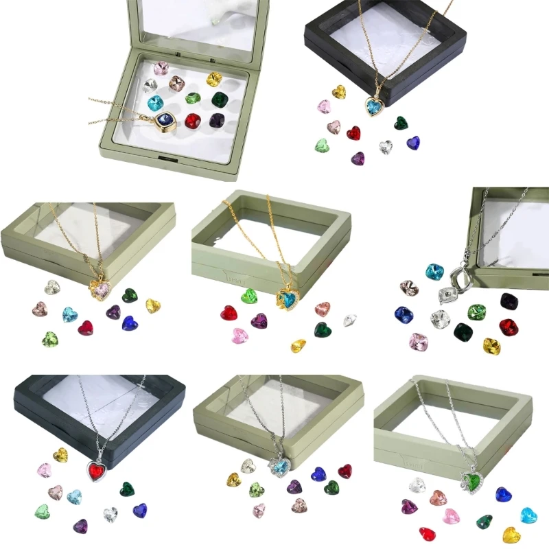 Q0KE Сменное циркониевое ожерелье кулон с камнем шейная цепочка регулируемое