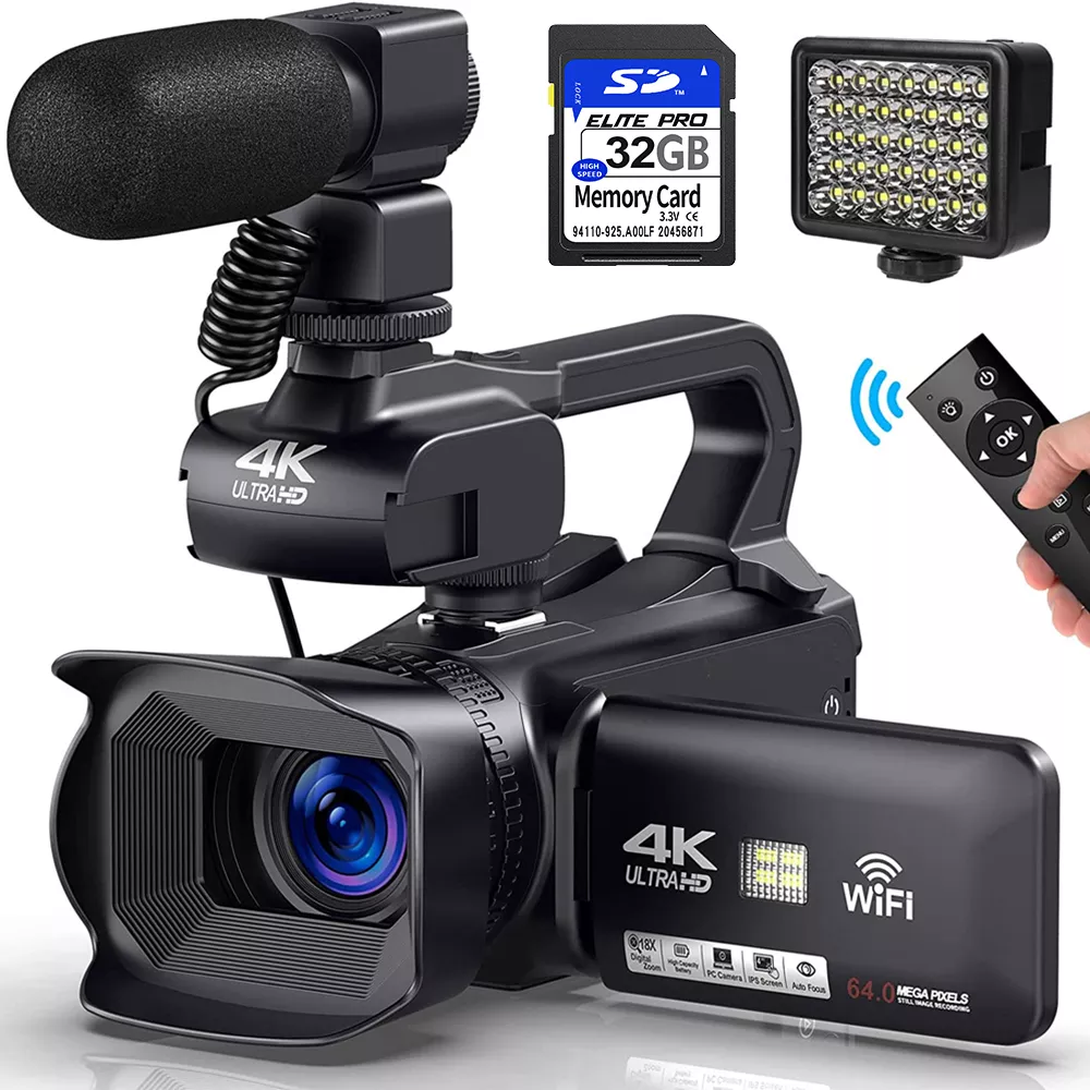 4k Ultra Hd Camera Camcorders 64mp Streaming Camera 4.0"touc