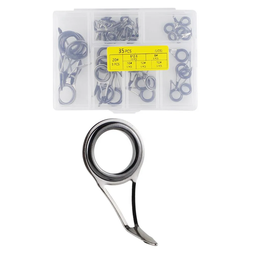 

Tip Tops Fish Rod Guide Ring Double-layer Fishing Repair Set Single Foot Single Foot Rod Stainless Steel + Ceramic