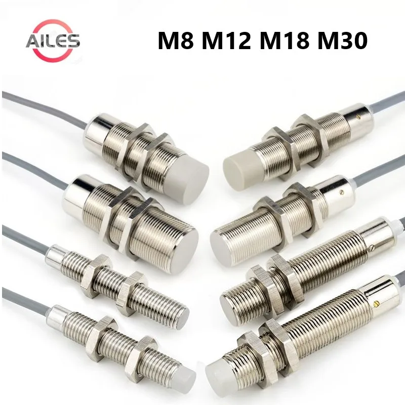 

M8 M12 M16 M18 M30 Capacitive Sensor Proximity Switch Metal Non Metal Body Detect Sensor PNP NPN NO NC 1mm 2mm 3mm 4mm Waterpro