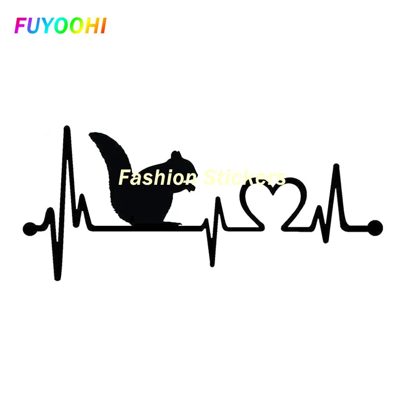 

FUYOOHI Exterior/Protection Fashion Stickers Car Stickers Decor Motorcycle Decals Squirrel Heartbeat Decorative Accessories