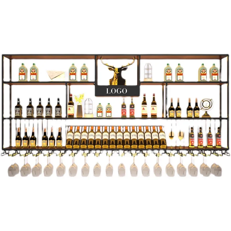 Подвесные металлические настенные винные стеллажи современные подвесные для