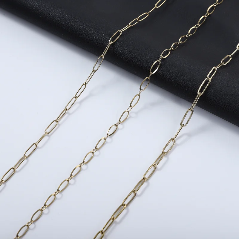Stainless Steel Circle Oval Link Chain Necklace O-shaped Link Chain Fine Chain for Jewelry Making DIY Necklace Bracelet Chain 1M