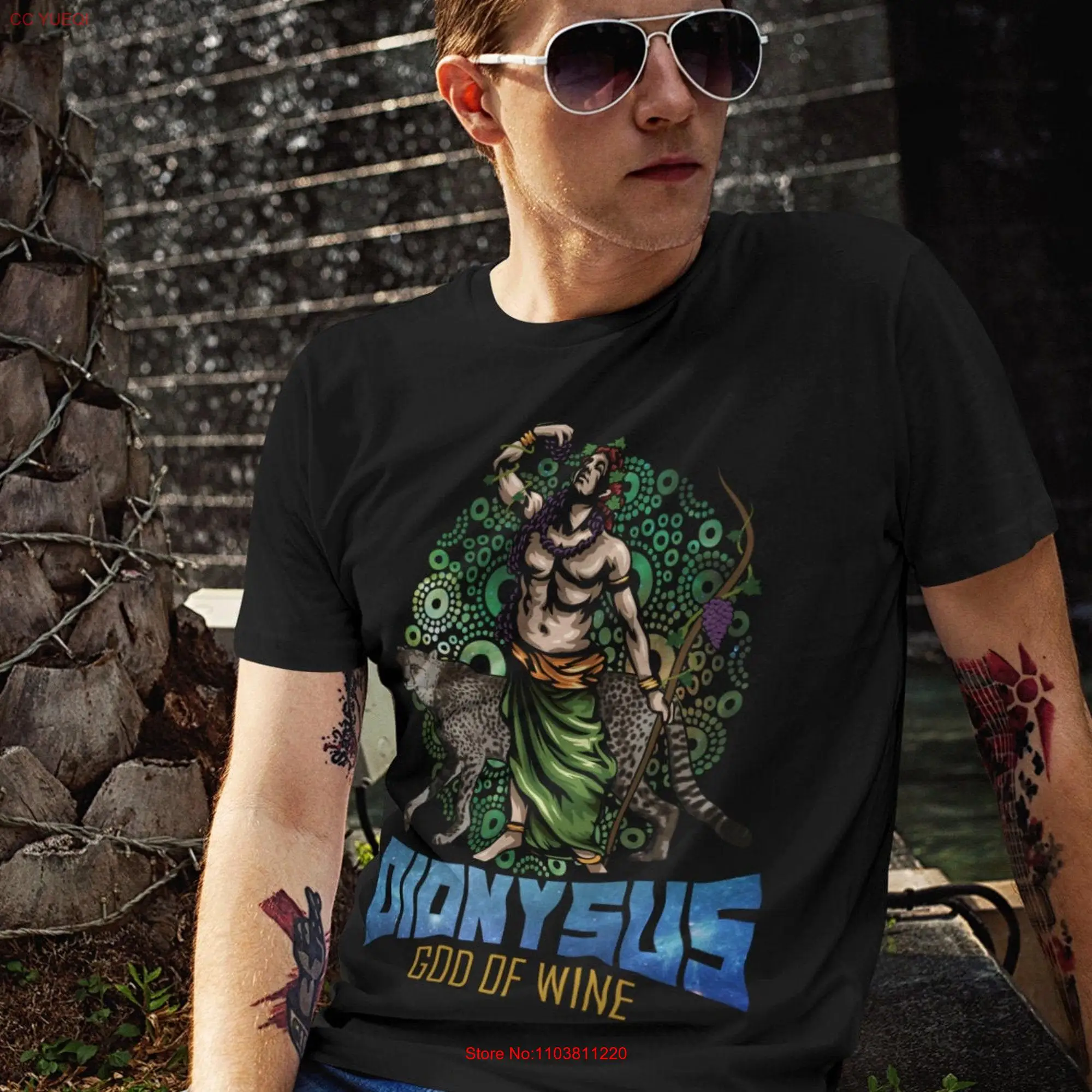 Футболка Dionysus с длинным или коротким рукавом изображением древней греческой