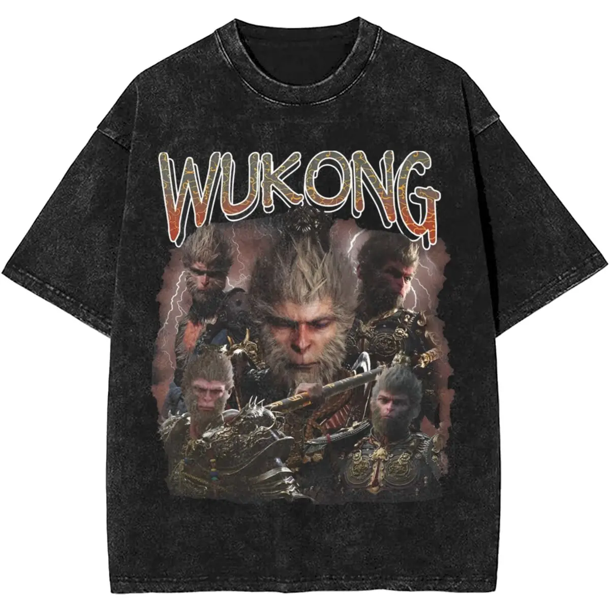 Черная игровая футболка Myth Wukong уличная одежда для мужчин и женщин 2024 новая