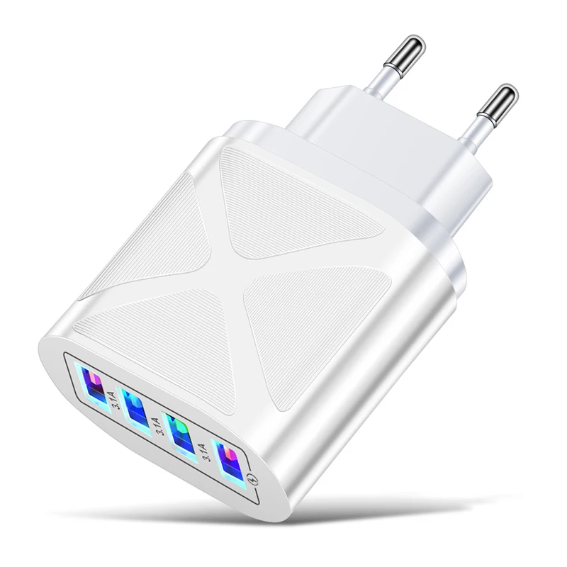

3.1A USB Fast Charger Quick Charge 4.0 Universal Wall Adapter for IPhone 13 12 Samsung Xiaomi Mobile Phone Fast Charging