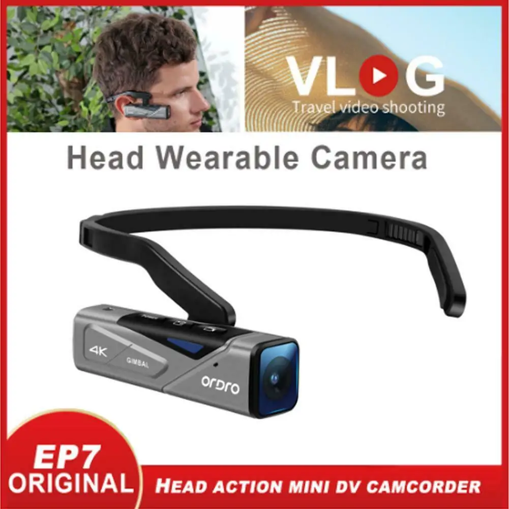 

Vlog Video Camera Head Mounted Wearable Camcorder Ordro EP7 4K 60FPS Mini WiFi FPV Digital Camara Filmadora for YouTube Blogger