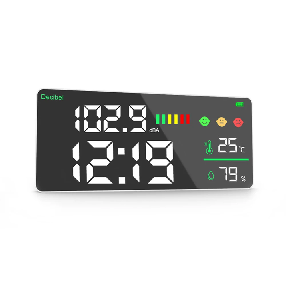 Цифровой измеритель уровня шума и влажности настенный комнатный Измеритель