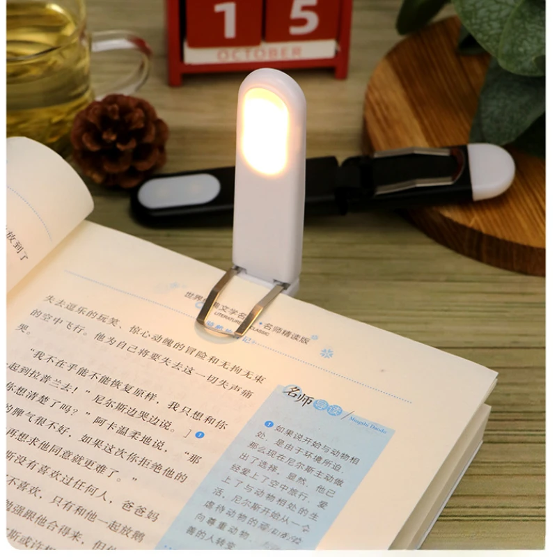 

White/Warm 3 Brightness Dimmable Book Reading Light Portable USB Rechargeable Book Light Bookmark Light Mini LED Reading Lamp