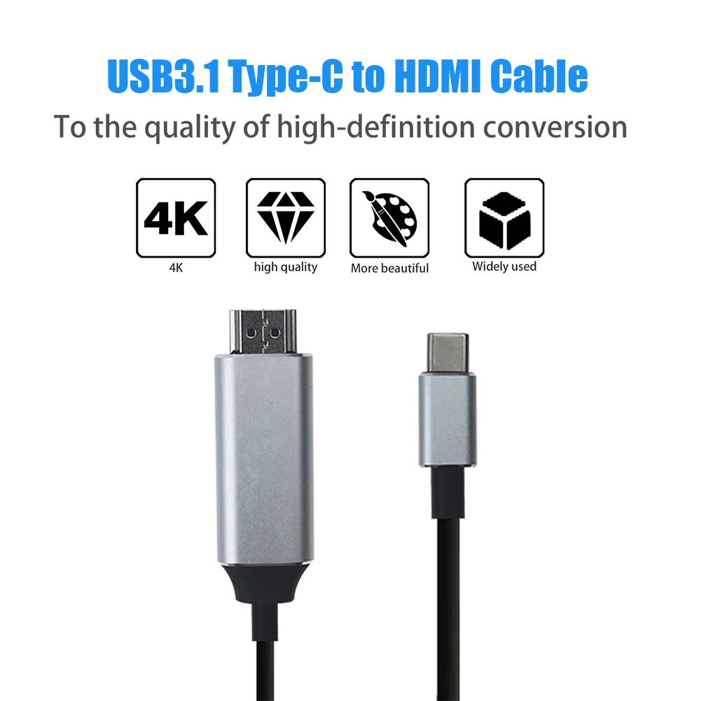 

2323 LSM 4K HD USB C в HDMI-совместимый кабель Type C конвертер для MacBook Huawei Mate 30 USB-C HDMI-совместимый адаптер USB