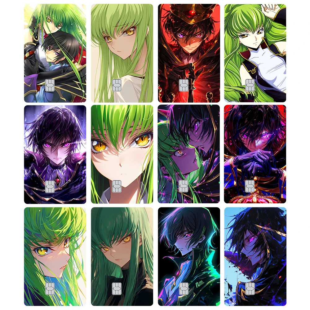 Фото Наклейка-скин для кредитной карты JP Anime CODE GEASS C.C. Наклейки для украшения банковских карт VISA, JCB, AMEX, MasterCard и других IC-карт №1