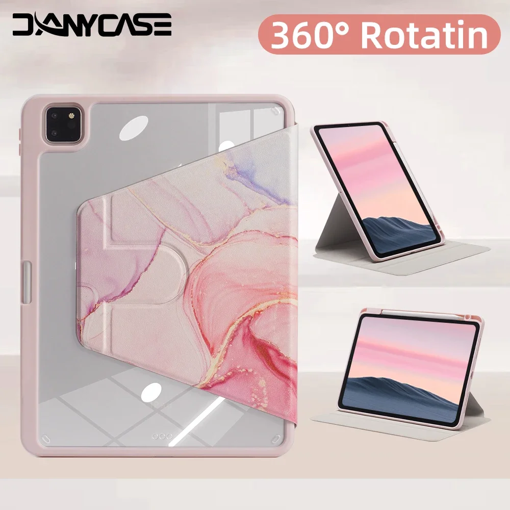 Вращающийся на 360 ° чехол для iPad Air 6 M2 2024 планшета 10 4/5 дюйма 7 8 9 5 Mini