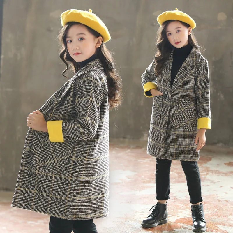 Купи Girls' Woolen Coat 2022 New Autumn Clothing Foreign Style Children's Clothing Thickened Mid-length Autumn and Winter Woolen Coat за 1,597 рублей в магазине AliExpress