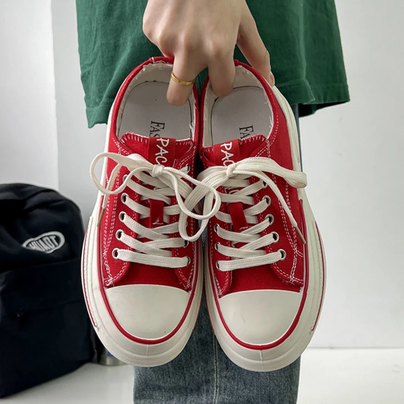 Кеды женские холщовые винтажные кроссовки на платформе шнуровке Повседневная