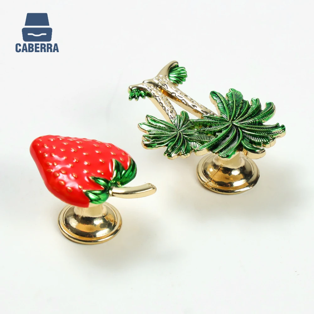 Ручки для ящиков из цинкового сплава в виде клубники кухонный шкаф балкона