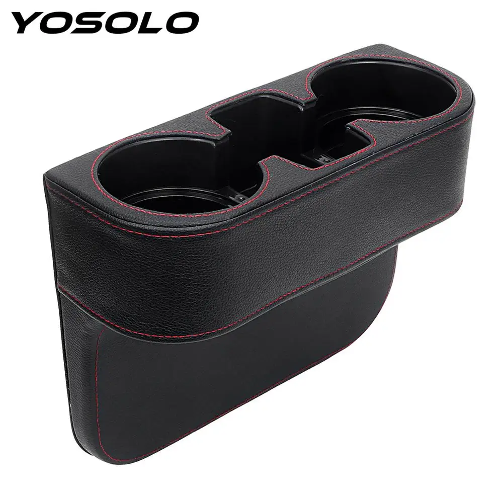 

Universal PU Leather Car Seat Cup Holder Auto Drink Holder Phone Holder Stand Car Storage Box Stowing Tidying