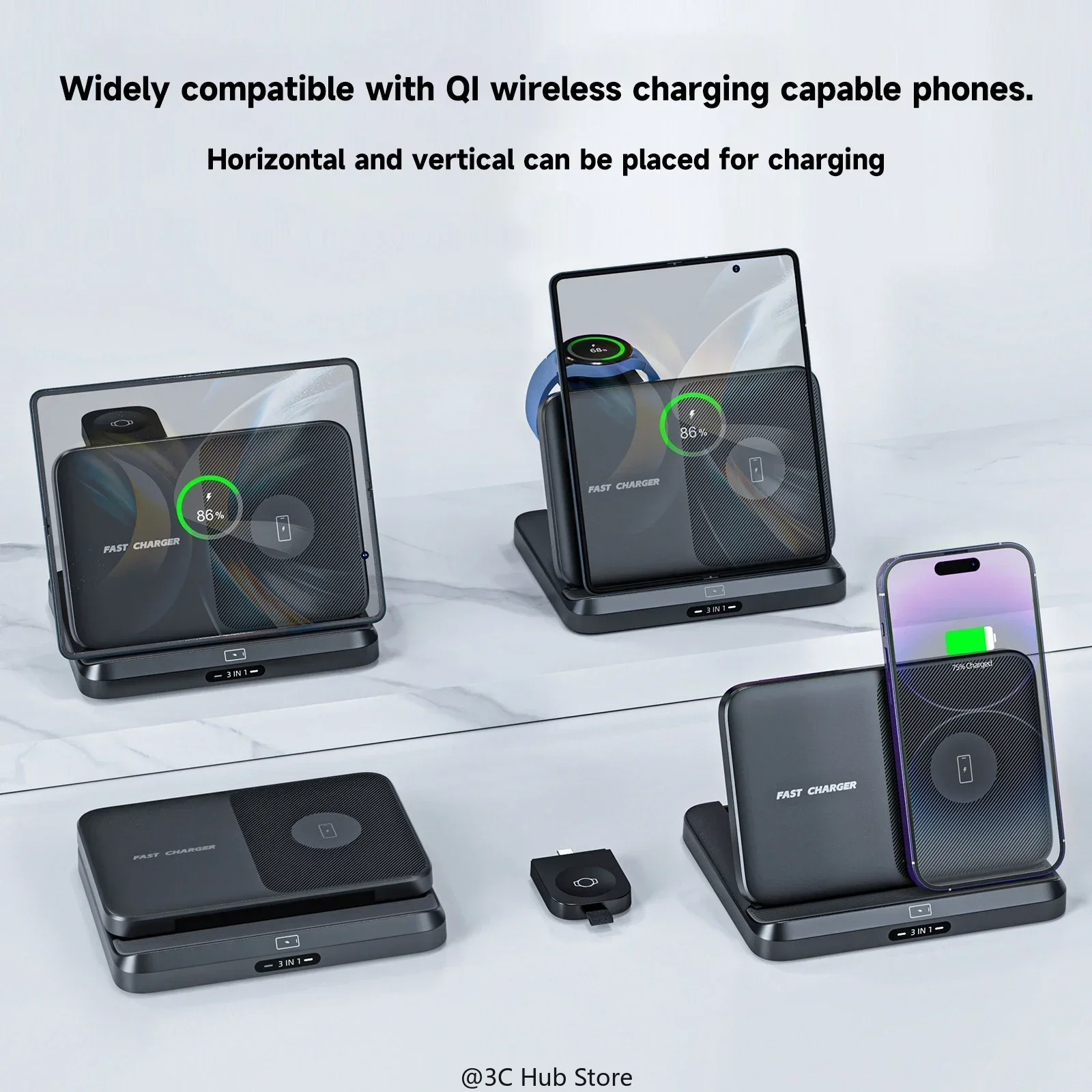 Беспроводная складная зарядная станция подставка для Samsung Galaxy Z Fold 5 4 3 S23 быстрой