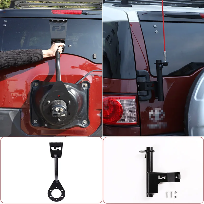 

Stainless steel Car Tailgate Hinge Flagpole Spotlight Antenna Bracket Off-Road For Toyota FJ Cruiser 07-21 Car Accessories