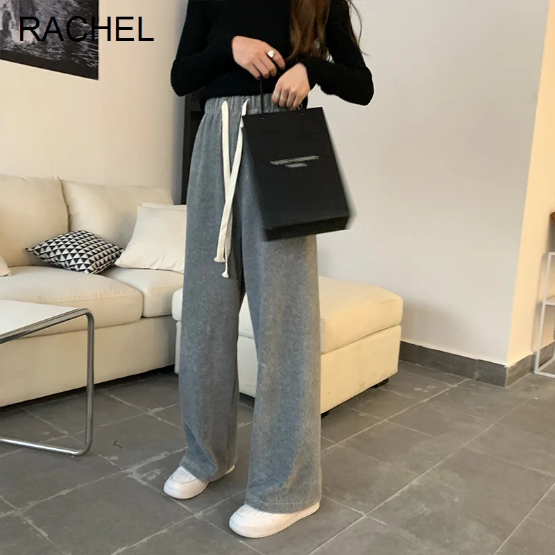 Женские брюки с широкими штанинами Корейская версия свободные вертикальные