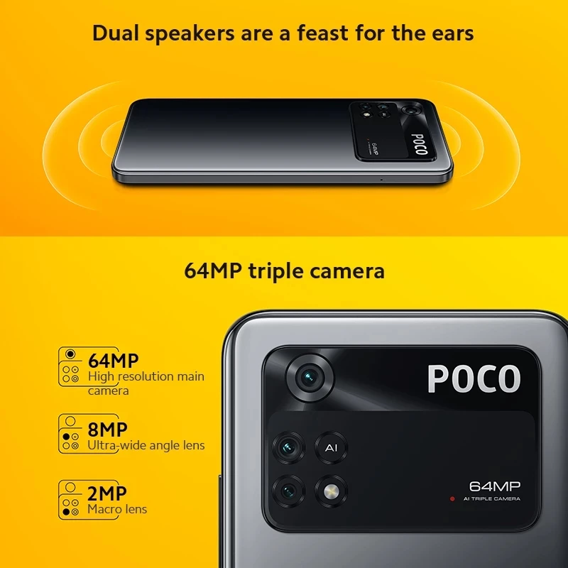 Смартфон глобальная версия POCO M4 Pro 4G 6 ГБ 128 ГБ/8 256 Восьмиядерный Helio G96 камера 64 мп 90