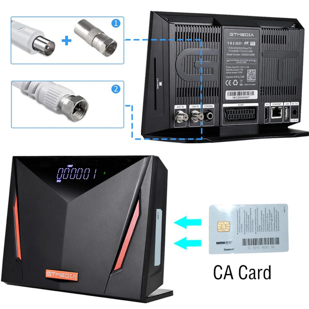 4K Ultra HD GTmedia V8 UHD-ресивер спутникового ТВ DVB-S2 / T2 C Комбинированный декодер ISDBT