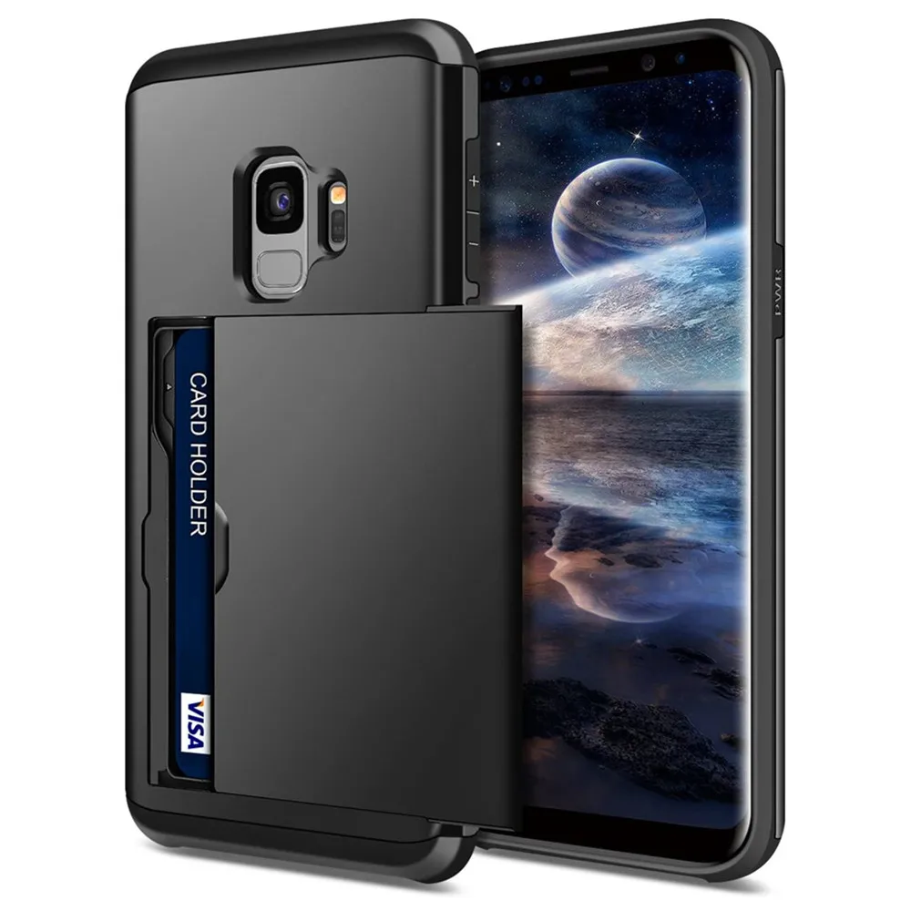 For Samsung S9 Case S22 Ultra S21 S20 FE S9 Plus S8 S7 edge Case Sliding Card Holde Cover For Samsung Galaxy S9 Plus S8 S9 +